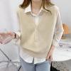 Knitted Vest for Women, New Korean Version, Loose and Stylish Layering Outfit, Sleeveless Sweater, Vest Outfit