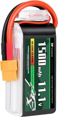 XT60 Konektörlü Lipo Pil 3S 11.1V 1500mAh 120C – RC Modeller İçin Yüksek Güç – Yumuşak Kılıf, Silikon Kablo