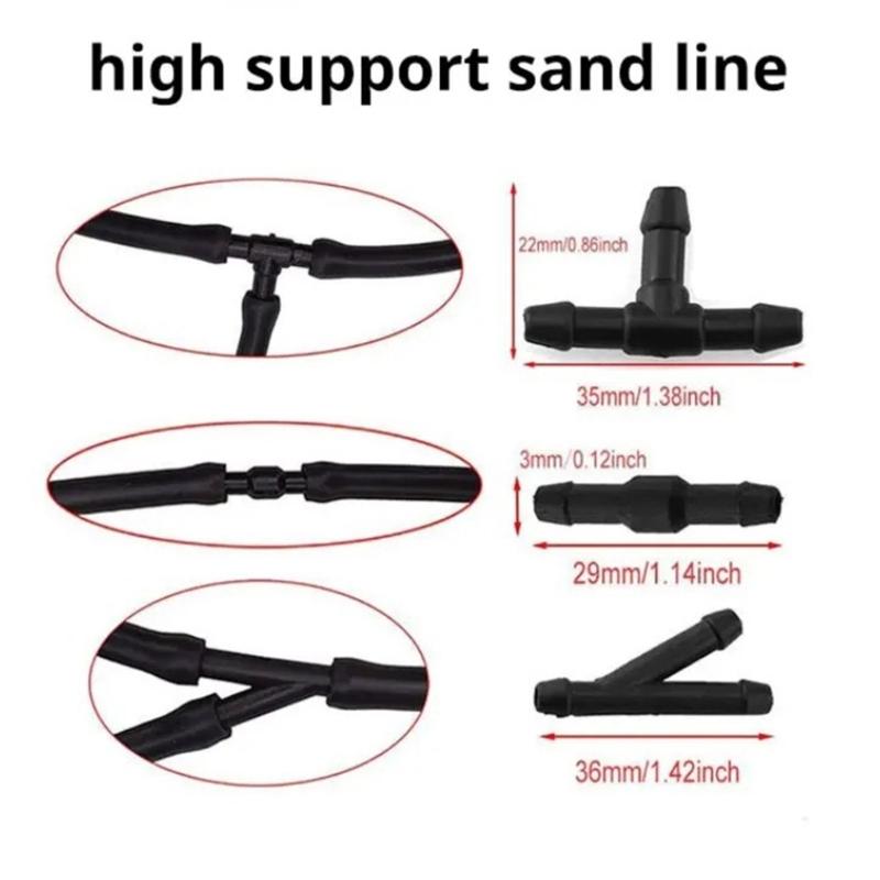 18PCS Automotive Plumbing Fittings Multiple Shape Windshield Washer Hose Joints 3 Size Connectors for for Windshield Clean