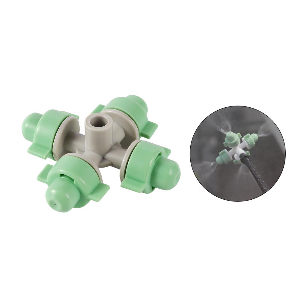 5pcs Hanging Anti-drip Spray Four-way Atomizing Nozzle Garden Hanging Anti-drip Nozzle 1/4" Barb Screw Connector