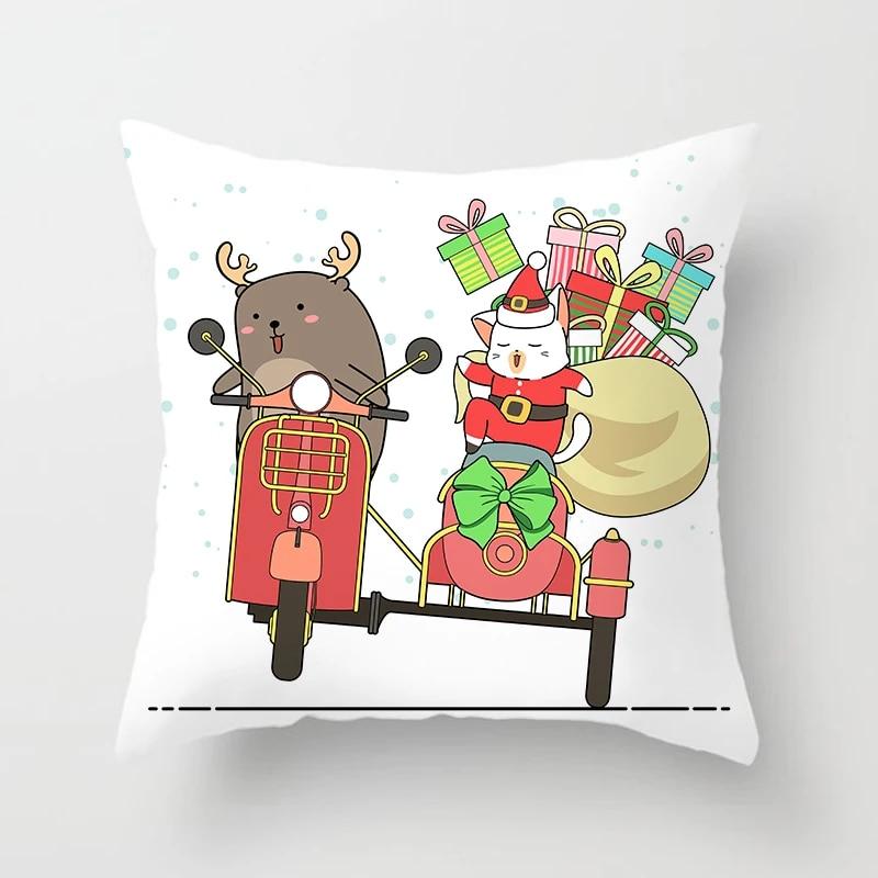 Christmas Elk Home Pillowcase Christmas Printed Bed Home Decor Cushion Cover Christmas Decorative Pillowcase