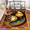 Sun and Moon Yin-Yang Themed Carpet with Cosmic Starry Pattern Suitable for Use As an Anti-slip for Living Room Bedroom Sofas