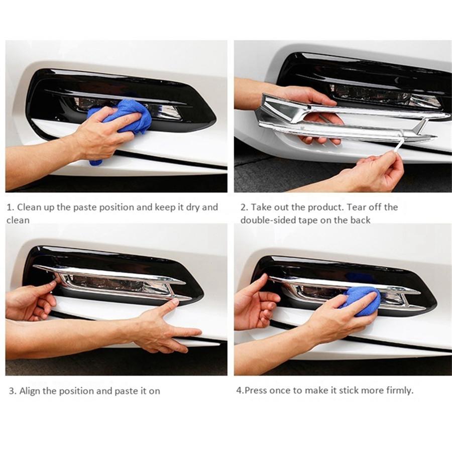 2Pcs Red ABS Front Bumper Fog Lamp Light Cover Trim For Honda Accord 2018-2020