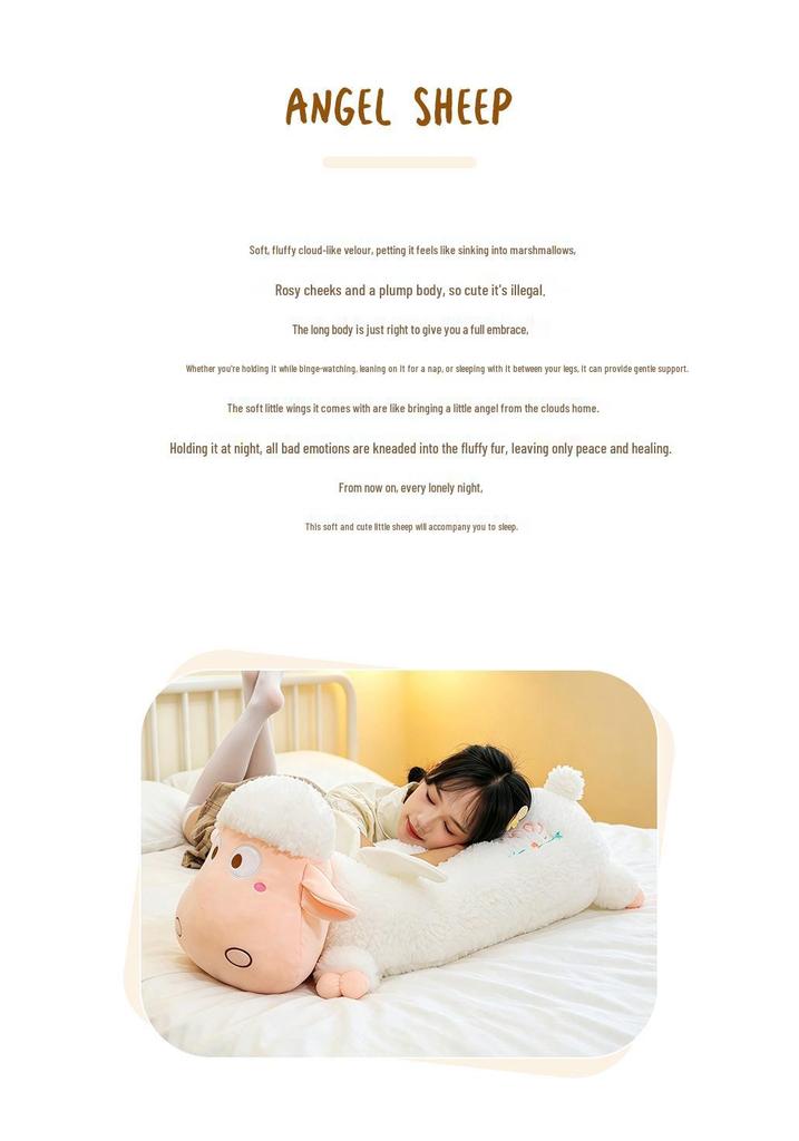 Angel Sheep Plush Toy - Soft Lamb Wool Hug Pillow