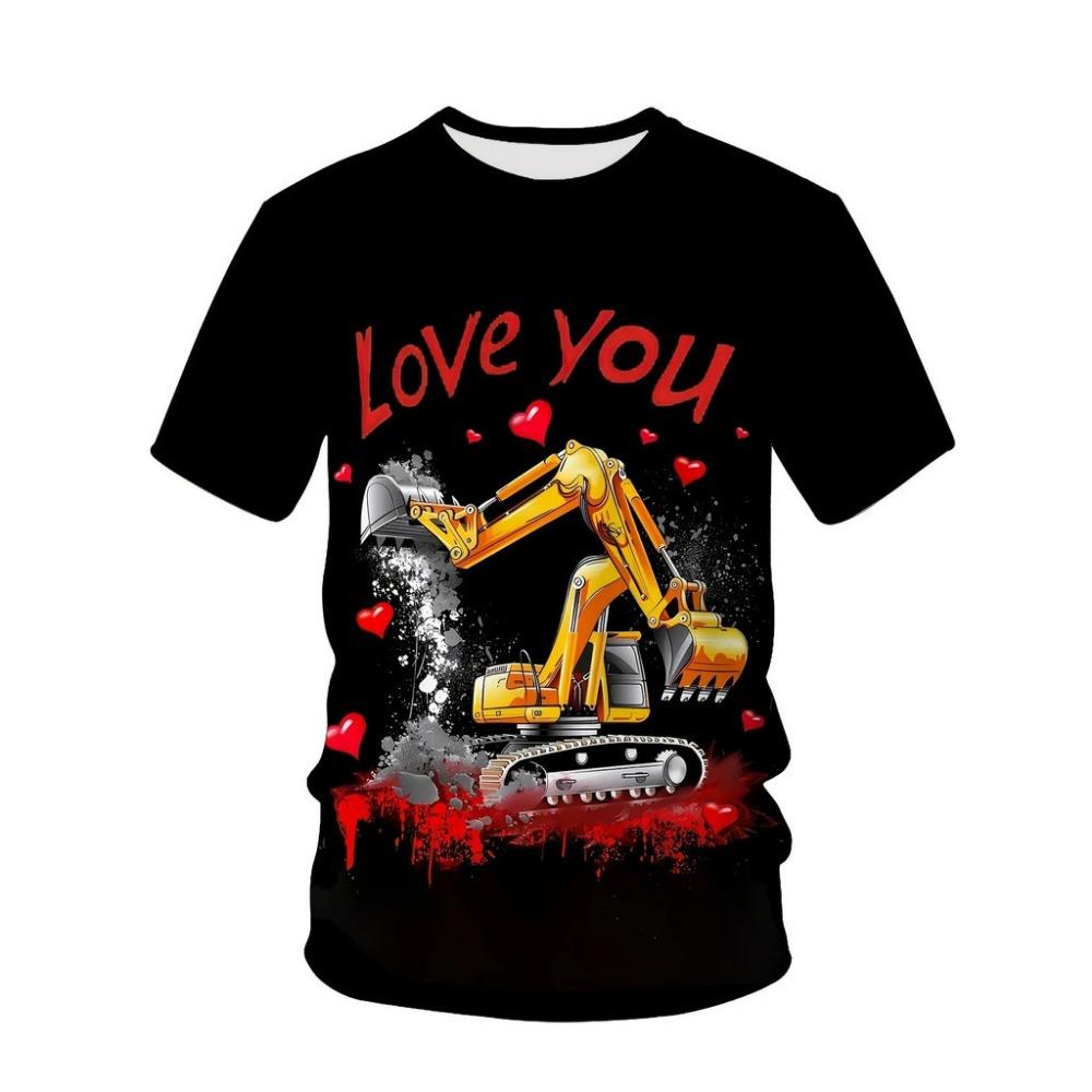 Children's Cute Anime Design Pattern T-shirt - Summer Short Sleeve Round Neck