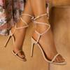 Large size high-heeled sandals women's ankle straps style trendy fashion women's shoes