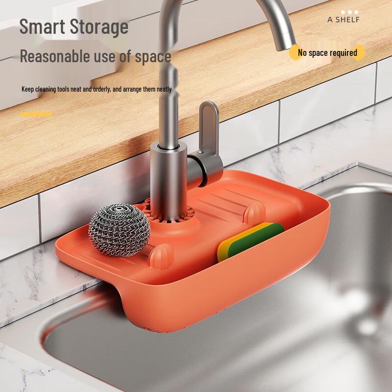 Stainless Steel Kitchen Faucet Drain Rack (4-Pack)