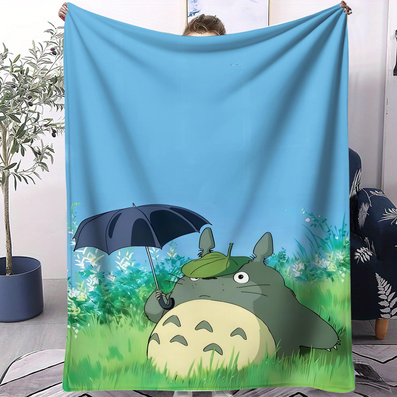 

Multi Use My Neighbor Totoro Small Cover Blanket All Season Soft Warm For Bed Bedroom Dorm Sofa Lunch Camping Office Nap Gift 70x100cm