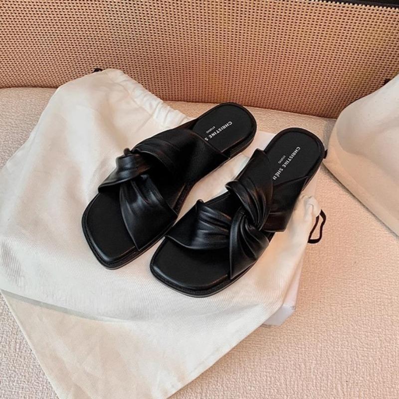 

Минималистичные пляжные туфли с квадратным носком и женские шлепанцы 40 чёрный