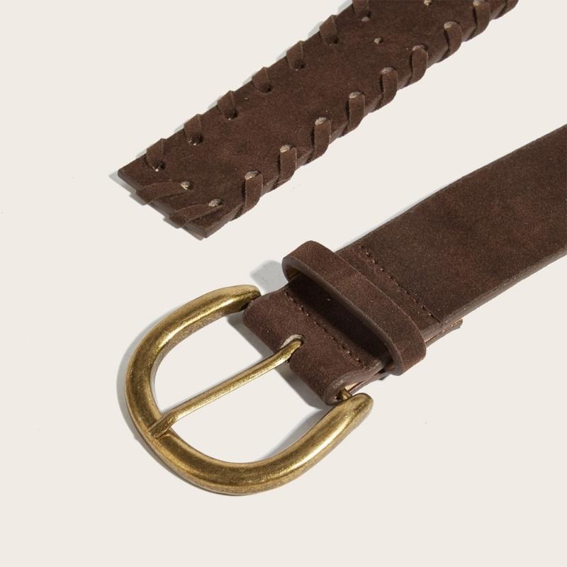 Handwoven Braided Waist Belt PU Leather Waist Sash Adjustable Waistband For Men Women Multiple Color Optional