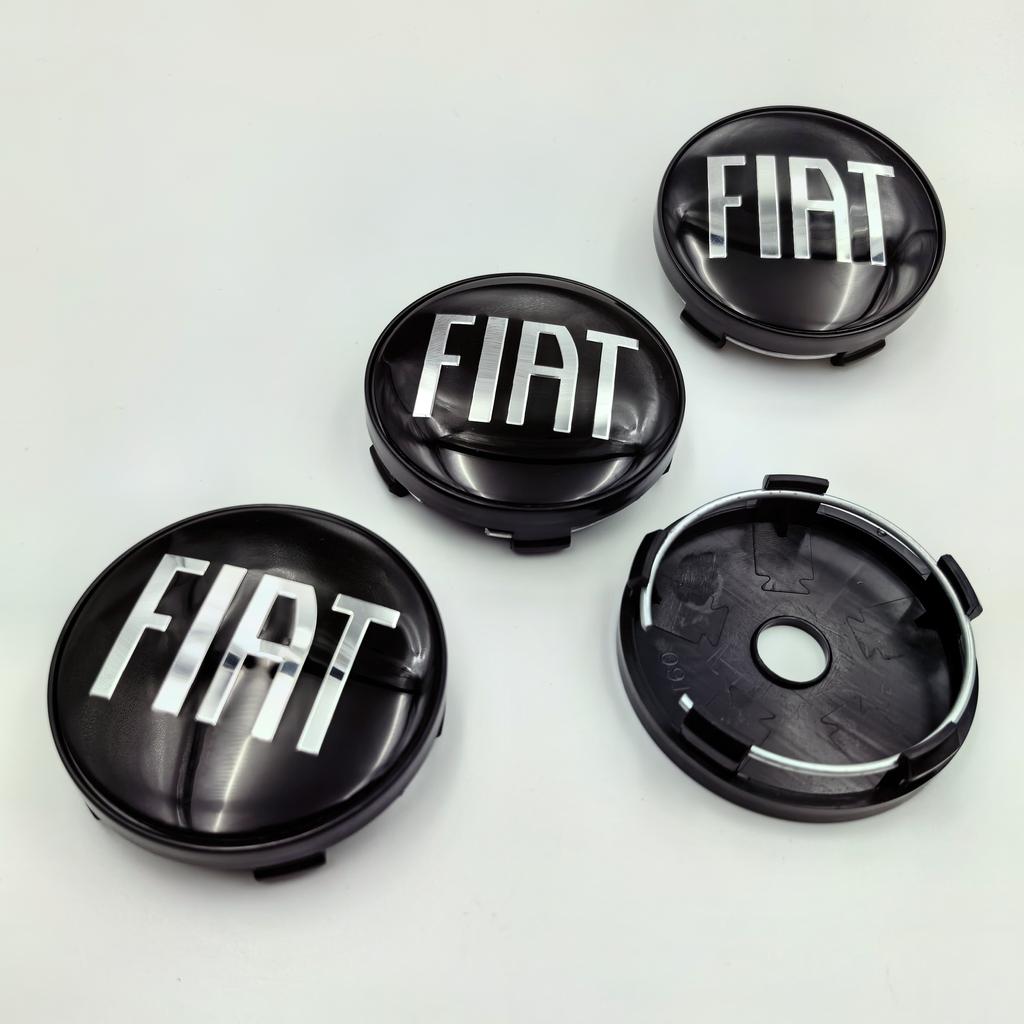 4pcs 60mm Fiat Logo Car Wheel Center Cap Hub Covers Badge Styling Accessories Silver Or Black Compatible with FIAT