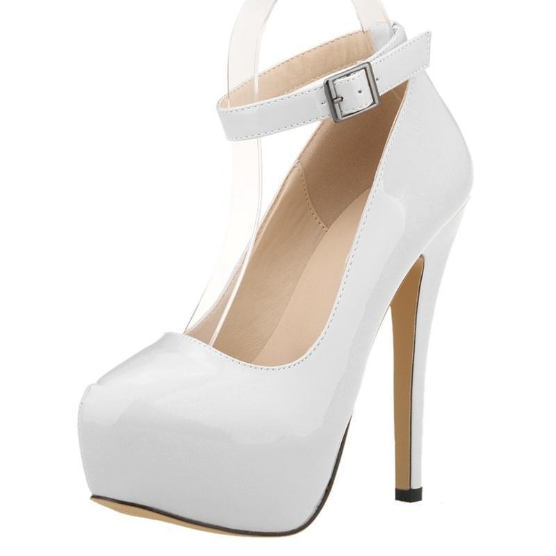 Unisex Herren Hot Drag Queen Schuh Mode Frühling Schuhe Pumps Nachtclub High Heels Wasserdicht Runde Leder Lackleder SM Gay Newhalf