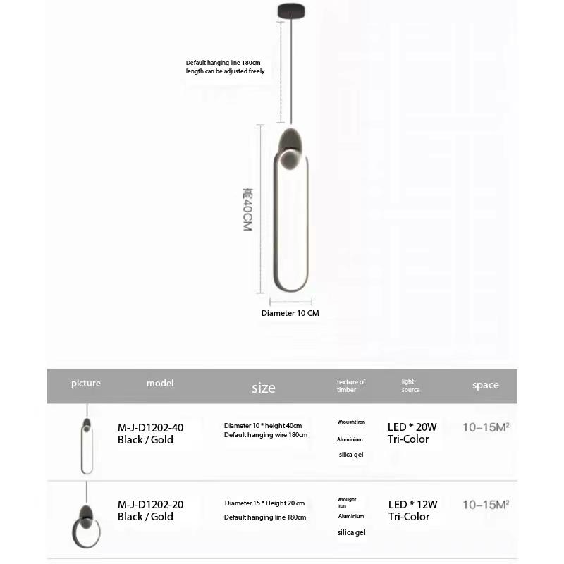 Lămpi cu suspendare cu LED nordic, auriu, negru, candelabru, lumini suspendate pentru dormitor, noptiera, lectură, restaurant, bar, decorativ