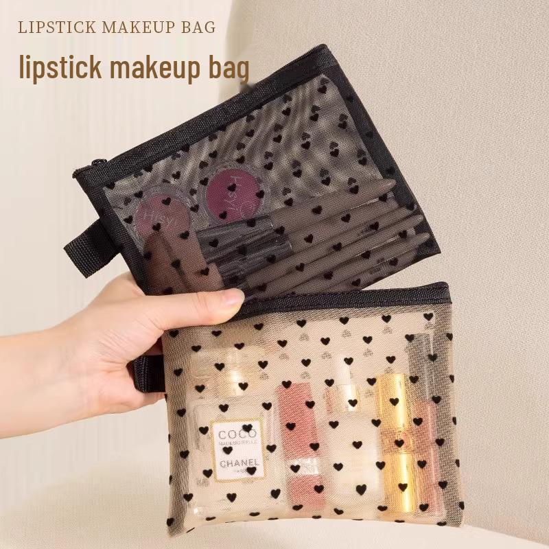 2025 New Women's Mini Mesh Cosmetic Bag: Lipstick Touch-up & Card Holder