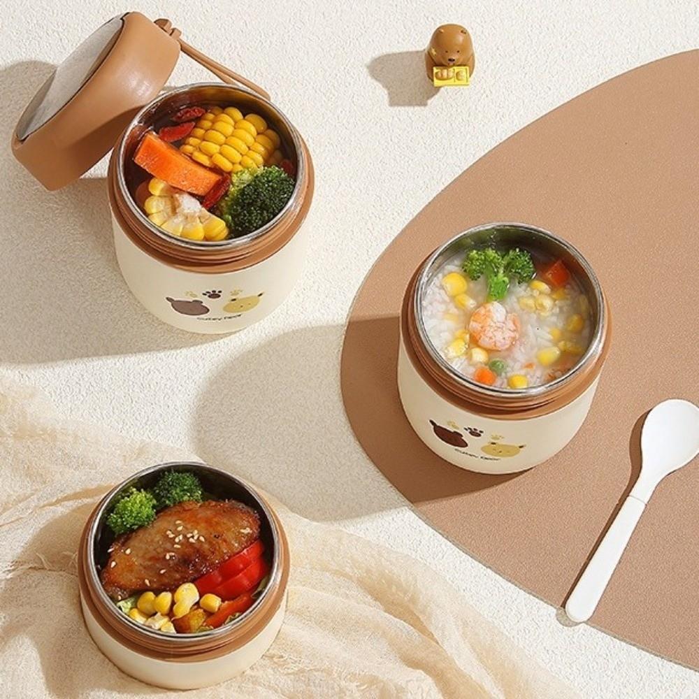 680ml Thermal Lunch Box Stainless Steel Insulated Food Container Double Layers Lunch Box  Home Use