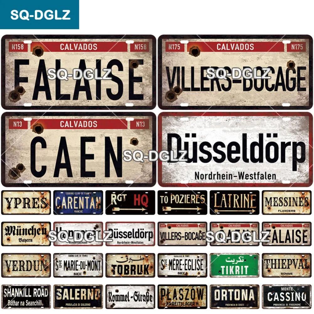 Vintage France City 15x30CM Plate Gemany War Tin Sign Bar Wall Decoration Metal Sign Home Decor Plaques Poster