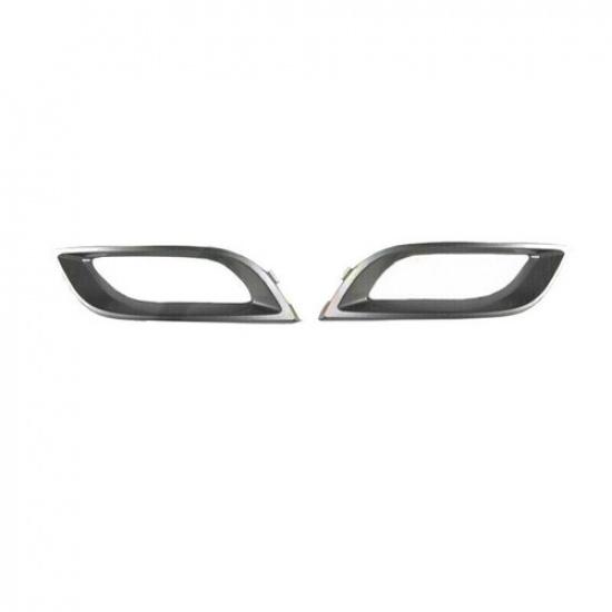 For Mazda 3 2010-2011 1 Pair Silver Front Bumper Fog Light Lamp Cover Bezel Trim