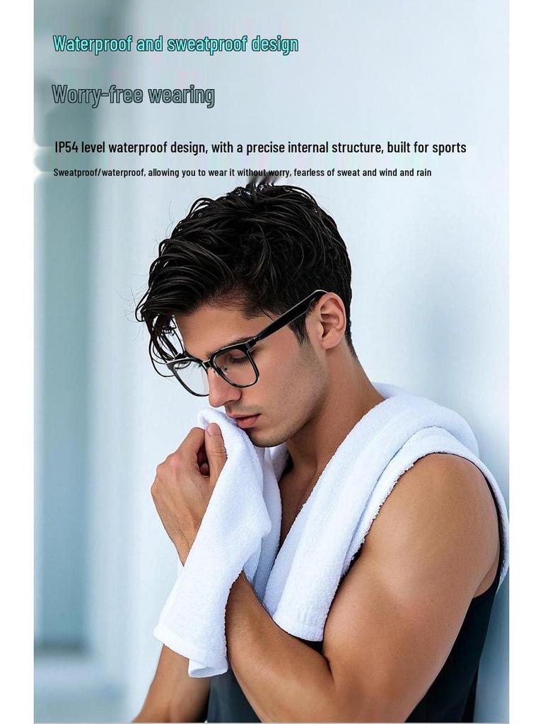 Smart Bluetooth Glasses with Flip-up Magnetic Clip, Myopia Lenses, and Anti-UV Blue Light Protection