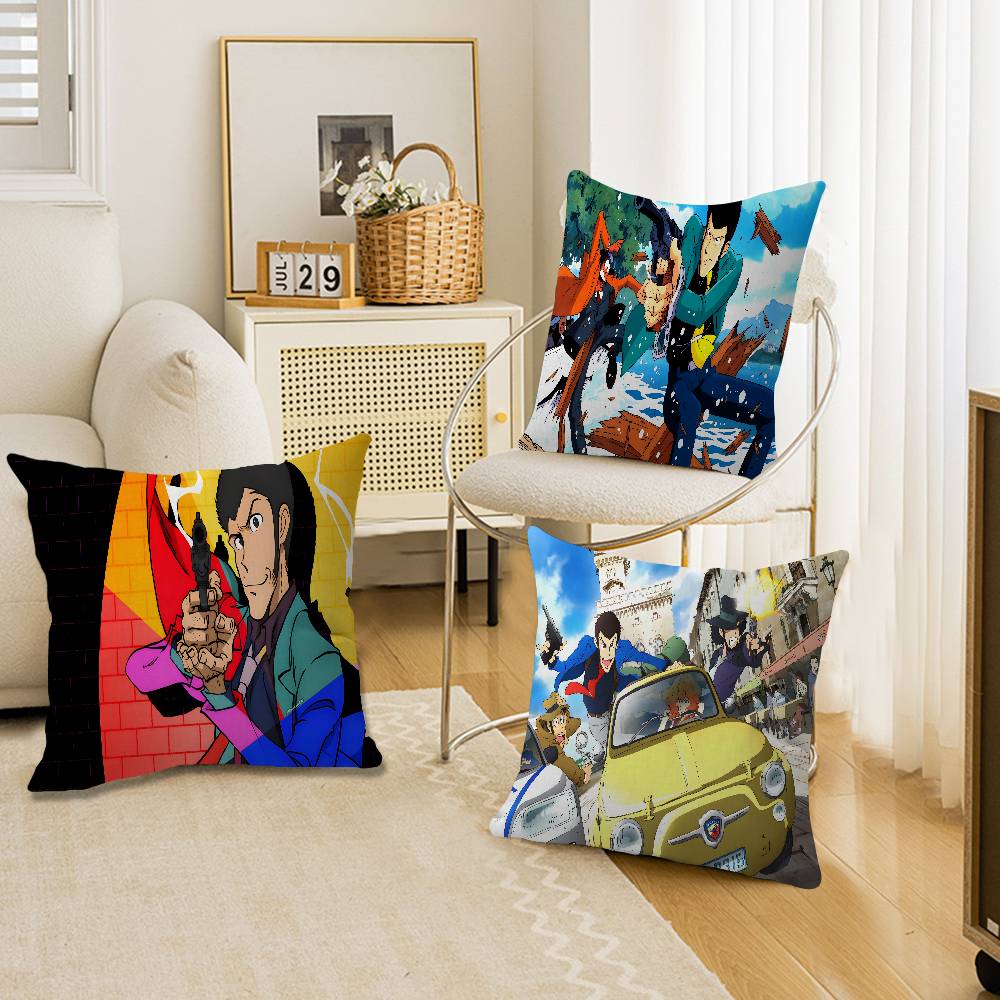 Adventure Story LLupin The Third Cushion Cover Car Throw Pillow Case For Sofa Car Christmas Gift xcm xcm