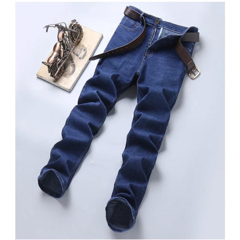 Men Fashion Straight Jeans Stretch Slim Fit Pants Comfortable Soft Business Denim Trousers Clothing