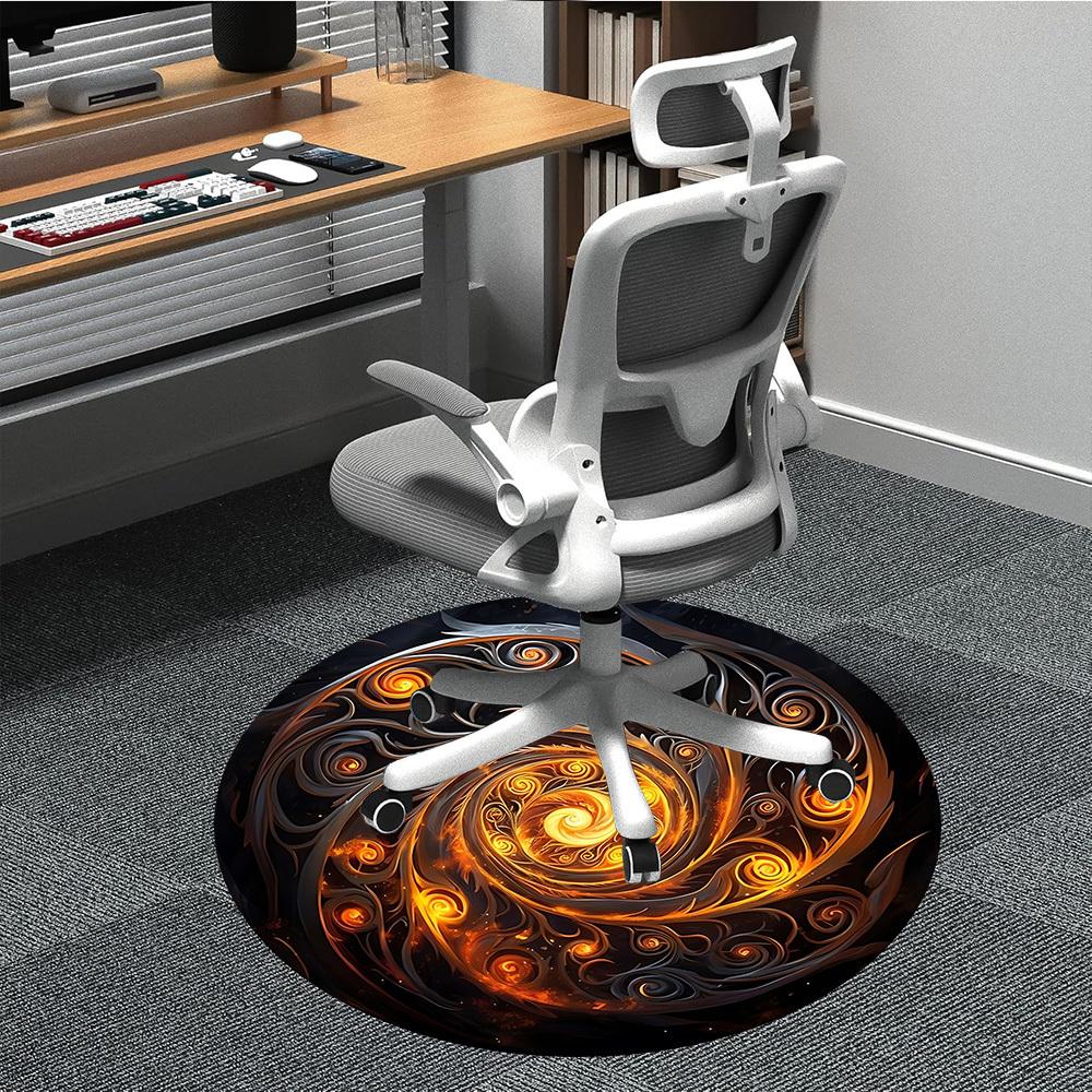 1pc Flame Swirl Design Chair Carpet for Office, , Non-slip carpet, Very suitable for offices, farmhouses,Outdoor carpet yy251120021 80cm by 80cm