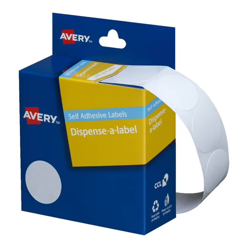 Avery Selbstklebende Punktetiketten (Weiß) 24mm 550pcs