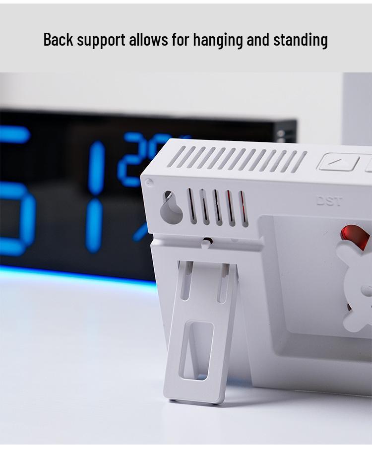 LED Color-Changing Wall Clock RGB Display, Multi-functional Alarm Clock, Large 6677R.