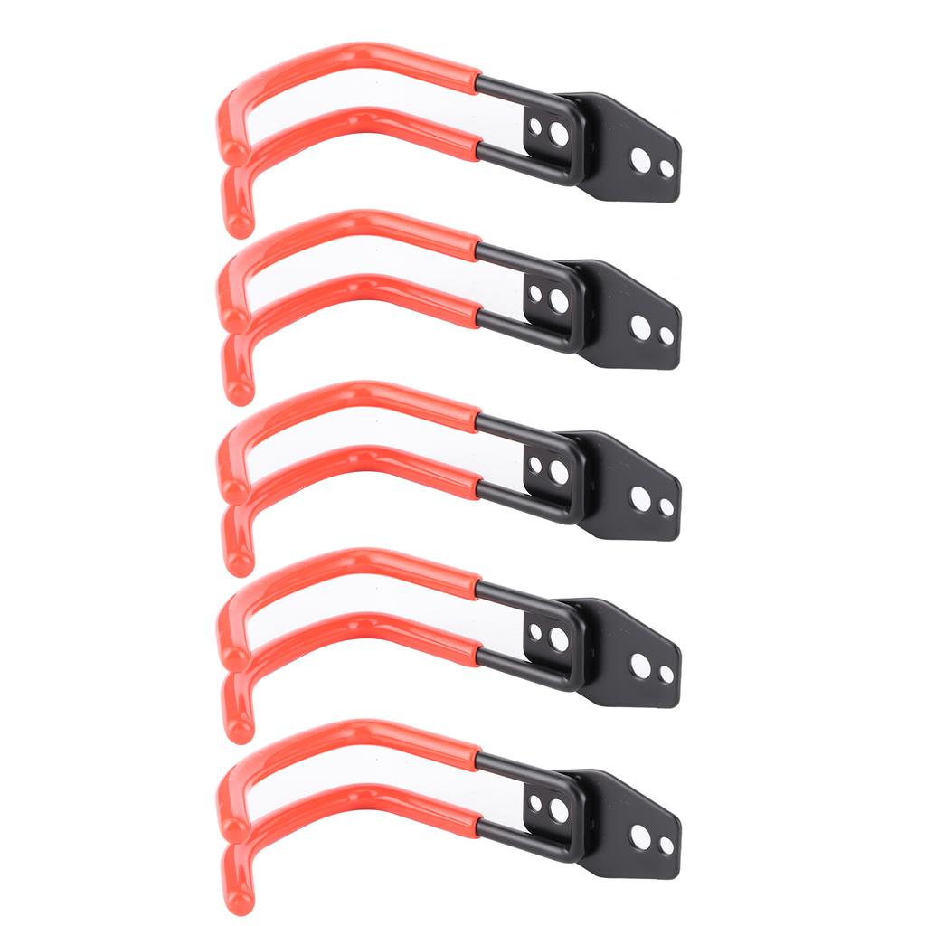 5Pcs Wall Mounted Double Hook Heavy Duty Garage Storage Utility Hooks with AntiRust Coating(Orange )