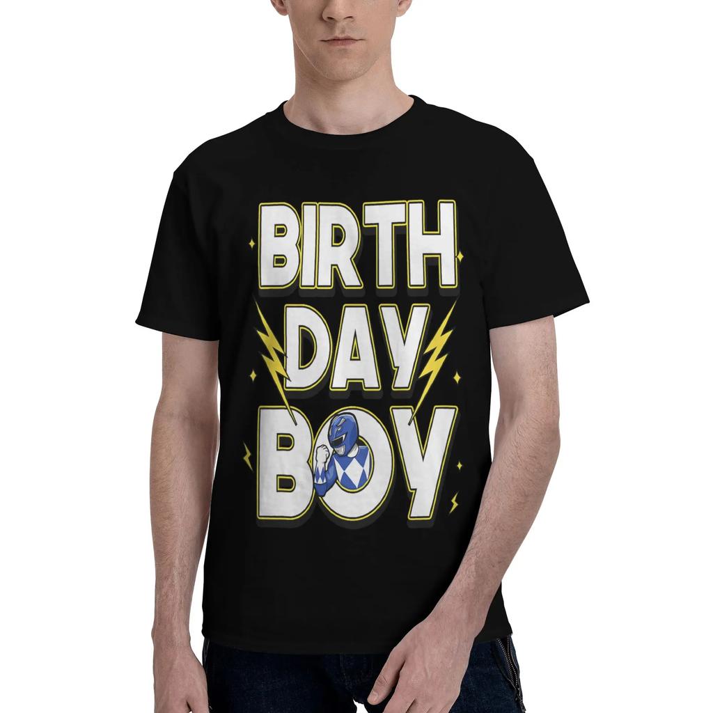 Power Rangers Birthday Boy Blue Ranger Unisexs Tshirt Clothes Casual Tee Shirt Short Sleeve Fugees Pure Cotton