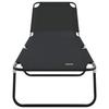 Folding Sun Lounger Black 188 X 57 X 86.5 Cm Polyester