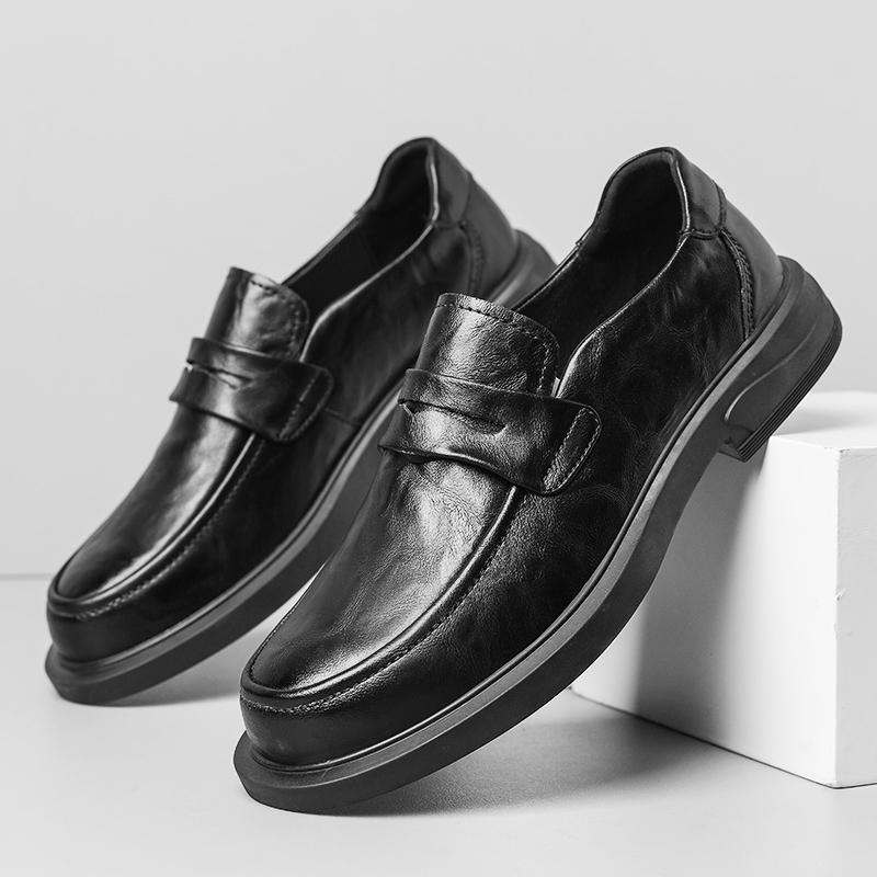 

Роскошные модные повседневные кожаные туфли, официальная обувь для мужчин, кожаные офисные туфли, мужские классические коричневые туфли-лоферы, черные мужские элегантные туфли 44 чёрный