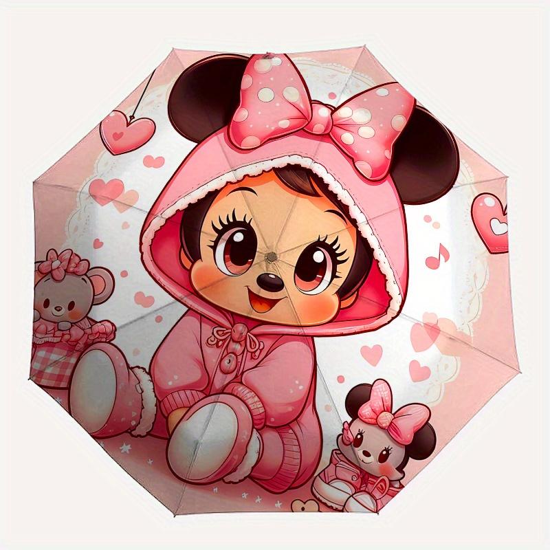 

Disney Minnie Mouse Manual Opening and Closing Umbrella - 8-Rib Reinforced Folding Design, Lightweight
