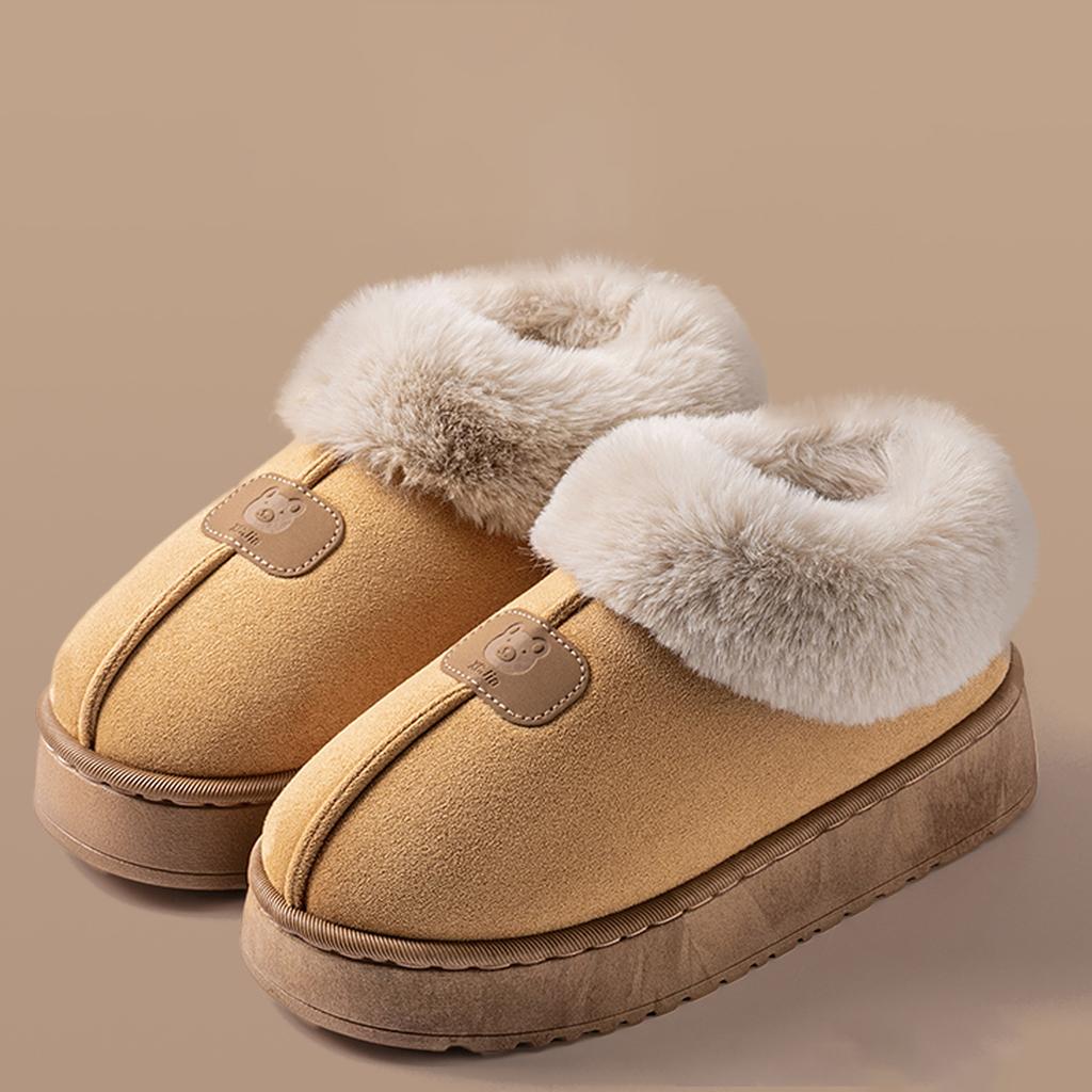 Fleece Lined Winter Slippers Men Women Ankle Cover Thick Sole Lightweight Eva Indoor Outdoor Warm Home Shoes