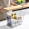 Transparent Bamboo Lid Storage Box - Stackable Kitchen Organizer for Seasonings & More