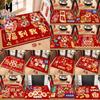 Red Floor Mat New Year 2026 Entrance Door Mat Kitchen Rug Chinese New Year Decoration The Year Of Horse Horse Rugs Equestrian