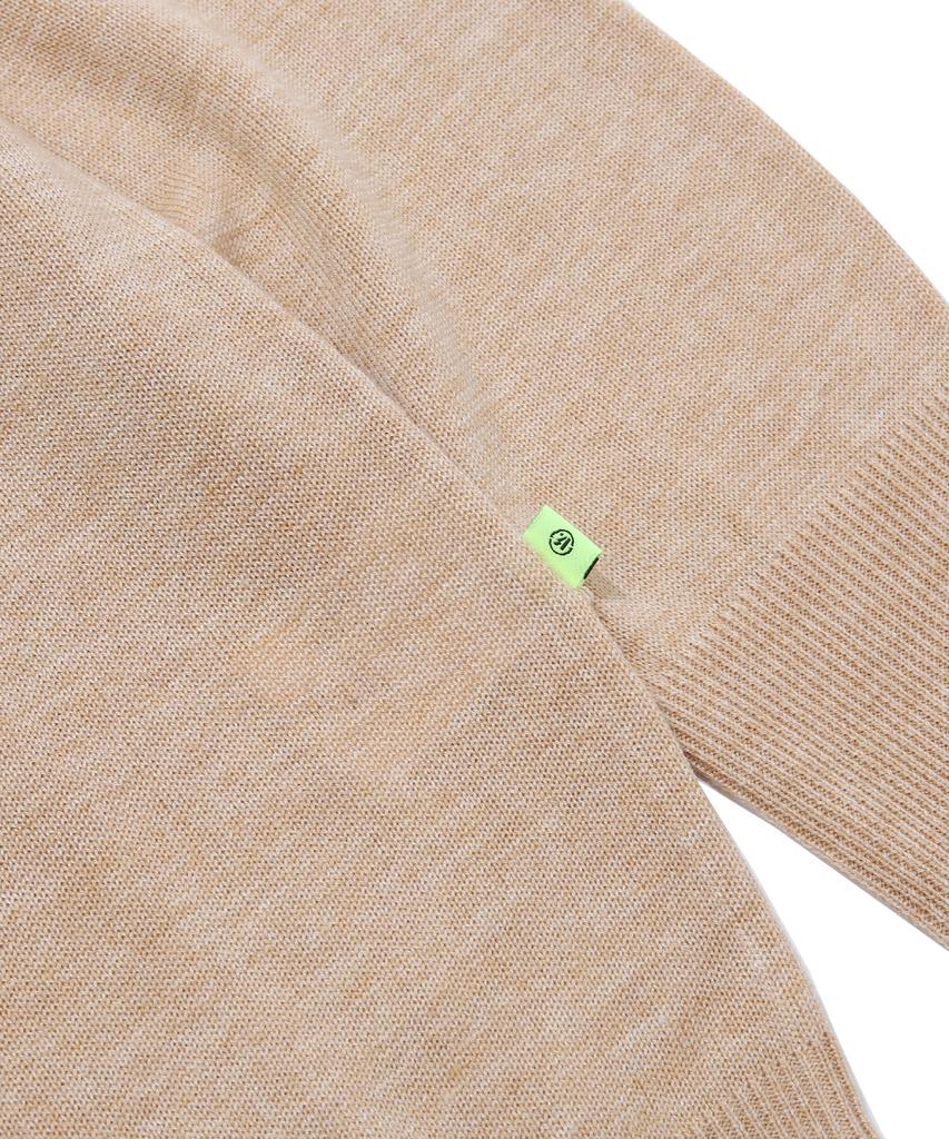 VERSE ONE Merino Wool Basic Knit Sweater Beige