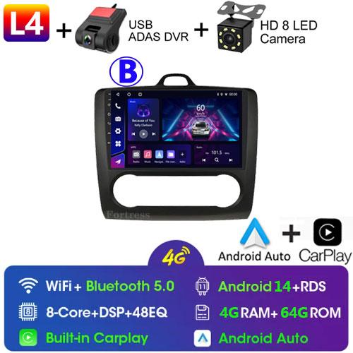 9" 2 Din 4G+WiFi Car Radio for Ford Focus Exi MT Mk2 MK3 2004-2011 Multimedia Player Android 13 GPS Navigation Head Unit