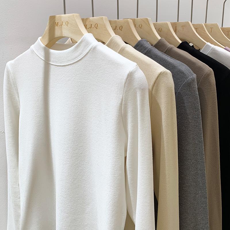 Autumn Half High Neck Base Pullovers Women's Sweaters Winter Long Sleeve Soft Warm Knitted Sweater Woman Tops Elegant Solid Casual Knit Jumpers 25357