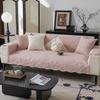 Short Pulsh Sofa Cover Non Slip French Style Sofas Cushion Solid Color L Shape Couch Towel Protector for Living Room Decor