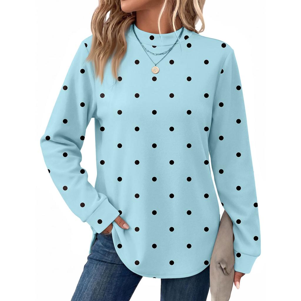 Damen Vintage Polka Dot Oberteil, Lässige Vielseitige Bluse für den Alltag