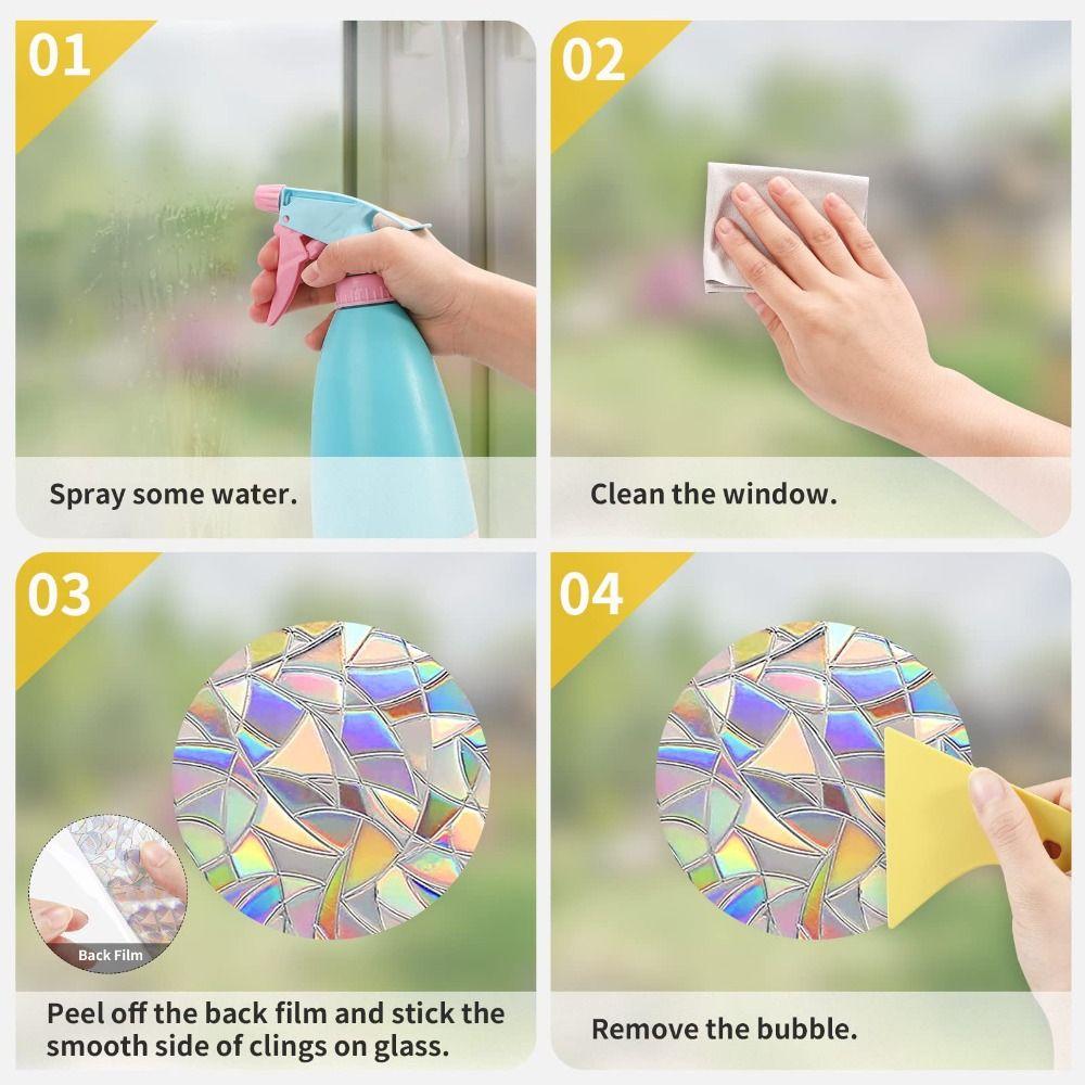 No Adhesive Window Clings Removable Window Stickers Bird Safe Suncatcher Decals Sliding Doors