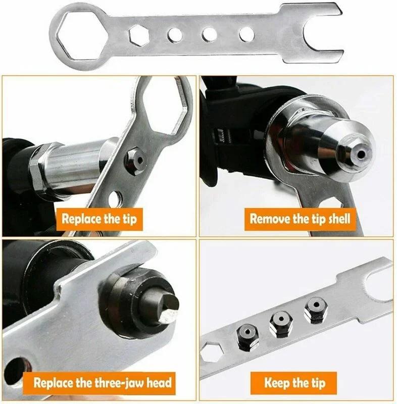 New Professional Electric Rivet Nut Gun Rivet Head Adapter Electric Nut Gun Sports Pull Accessories Cordless Rivet Insert Nut