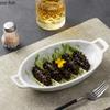 Double Ear Ceramic Soup Plate Fruit Dish Salad Bowl Dining Plates Sashimi Plate Serving Plates Sushi Dish Dessert Bowl Tray