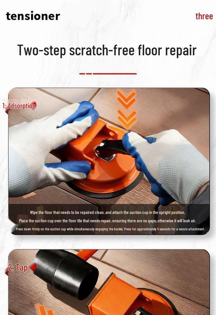 Nástroj na opravu mezer v podlaze: Silná přísavka a napínák pro úzké spáry mezi dlaždicemi