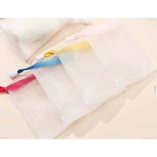 5PCS Handmade Soap Foaming Net Foaming Net Facial Cleanser Cleansing Net Face Soap Bag Foamer 9.5*15cm Random Color