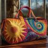 Oil Painting Style Series Short Distance Portable Quilted and Embroidered Travel Bag Multifunctional Sports Fitness Yoga Bag