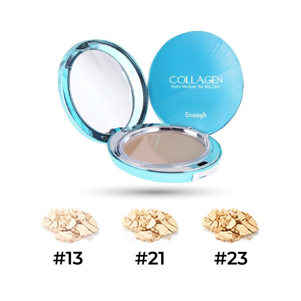 ENOUGH Collagen Hydro Moisture Two Way Cake 13g+ Nachfüller #13 Pink Beige + ZUFÄLLIGES GESCHENK