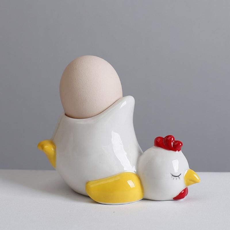 Porcelánové držáky na vejce Roztomilý a pevný design kuřete nebo kachny Podnos na vejce Ideální pro rodinné brunche nebo setkání s přáteli