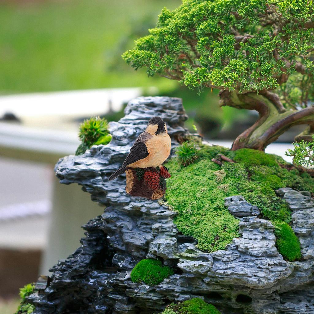 Lifelike Garden Bird Decor Waterproof Resin Figurines Unique Acorn Design Outdoor Patio Balcony Decor Resin Birds