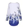 Damen T-Shirt mit Rundhalsausschnitt, lockerer Schnitt, langärmelig, Top, Pullover